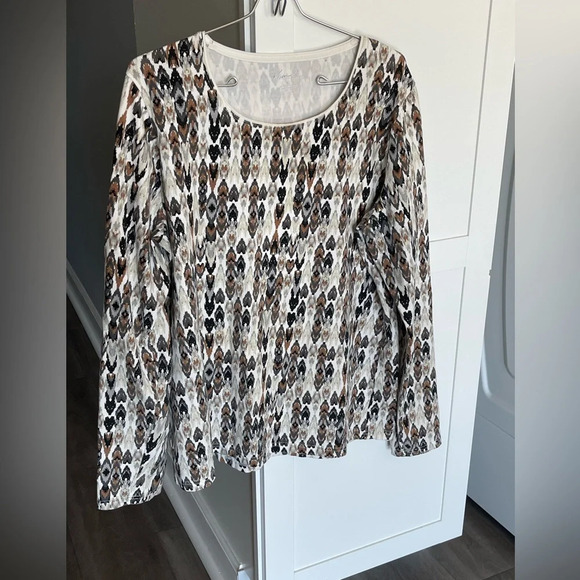 Kim Rogers Abstract Design Cotton Blend Long Sleeve Shirt Women’s XL - Picture 11 of 11